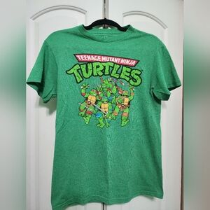 Teenage Mutant Ninja Turtles Green Graphic T-Shirt - Size S - 2014 Classic